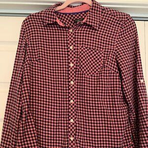 Talbots Medium Petite Gingham Long Sleeve Button Down Shirt